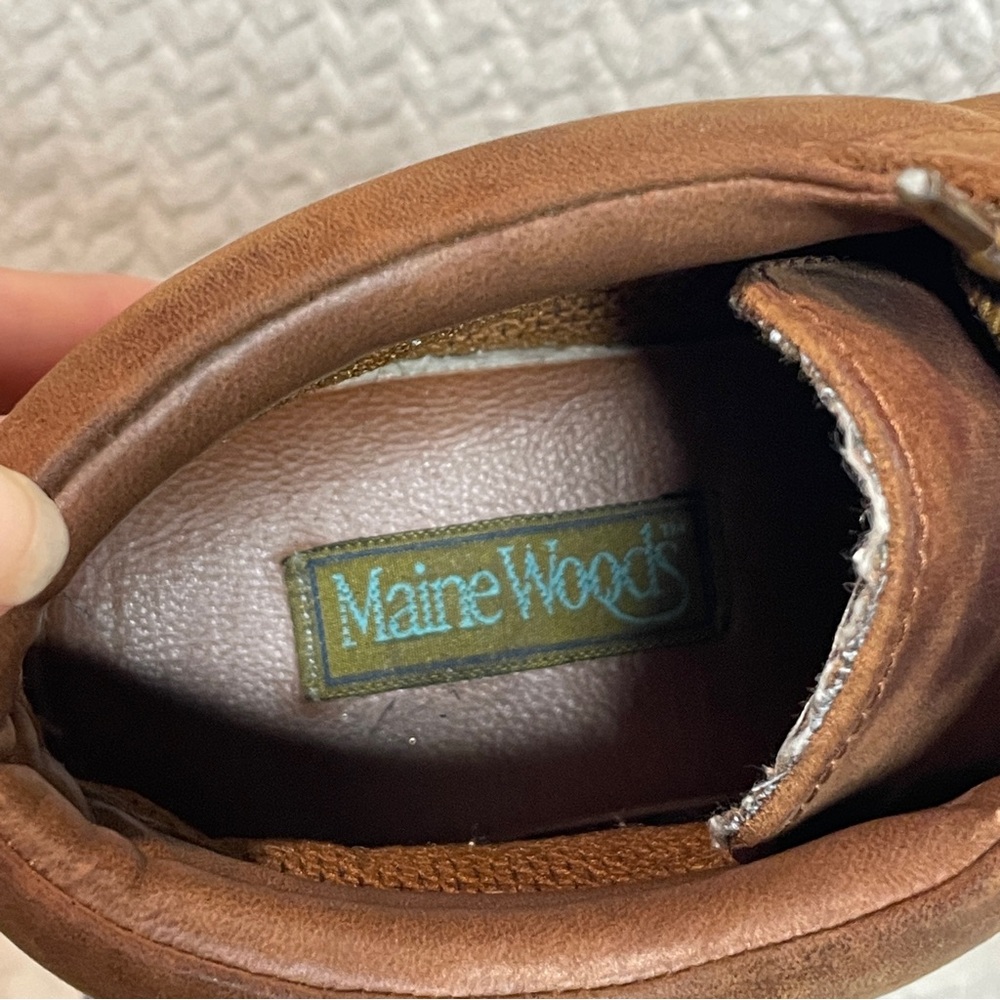 Vtg 90s Maine Woods Womens Brown Leather‎ Hiking Ankle Lace Up Boots size 9M - Picture 9 of 9